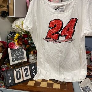 Chase Authentics Women's Jeff Gordon Dupont Hendrick 24 Nascar White Shir